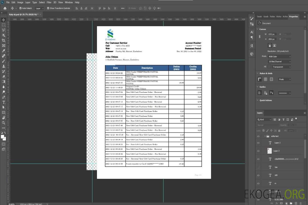 Déclaration de la Standard Chartered Bank du Zimbabwe template